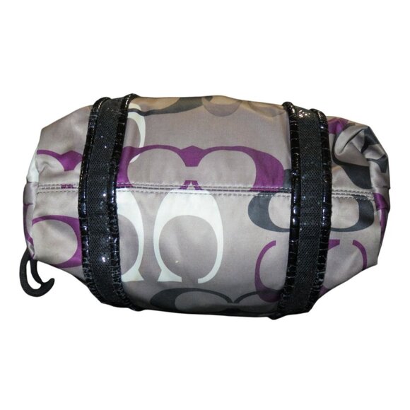 Coach Poppy Purple OP Art C Logo Signature Graffiti Glam Handbag - Picture 3 of 12